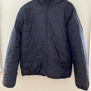 Crewcuts kids’ navy & camo fleece reversible jacket size XL